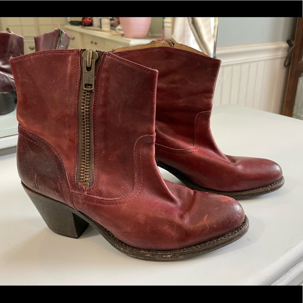Frye Burgundy Booties